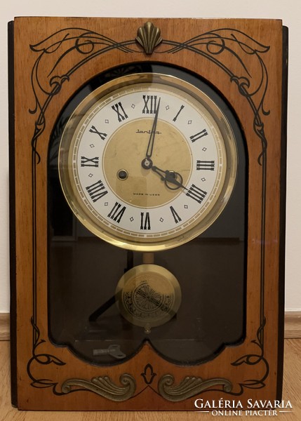Amber pendulum wall clock - made in ussr, 47*34 cm