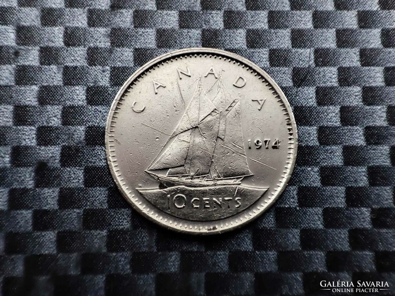 Kanada 10 cent, 1974 Rolnizógép Hibával!!!