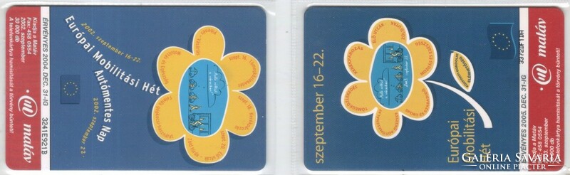Hungarian telephone card 0952 2002-2003 car-free day gem 7 30,000-30,000 pcs.