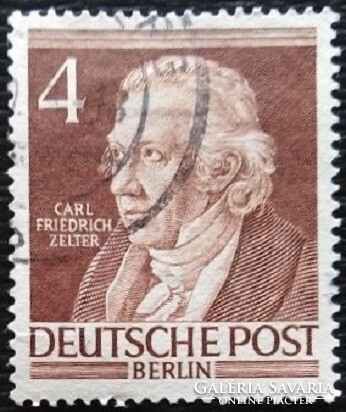 BB91p / Németország - Berlin 1952 Híres Berliniek I. bélyegsor 4 Pf. értéke pecsételt