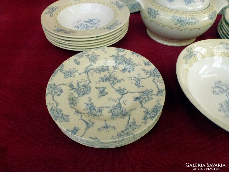 English 6-person faience tableware. Good condition