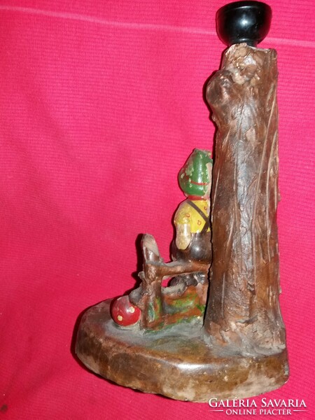 Antik kerámia asztali lámpatest Almafa alatt ücsörgő HUMMEL kislegény figura 24 x 10cm képek szerint