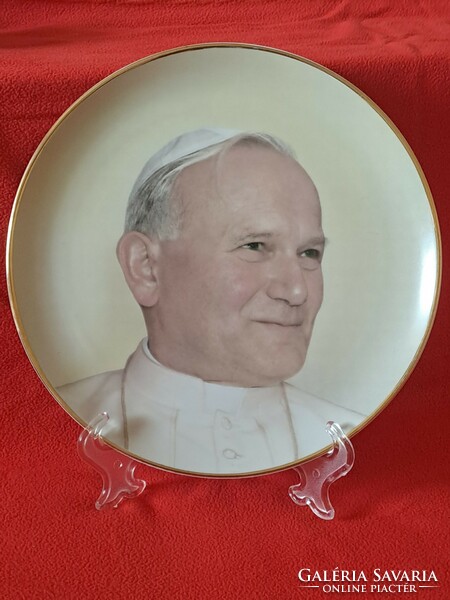 Flawless, large-sized raven house wall plate / wall decoration ii. With the portrait of Pope János Pál