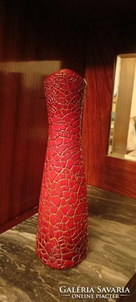 Ökörvérmázas  repesztett Zsolnay váza