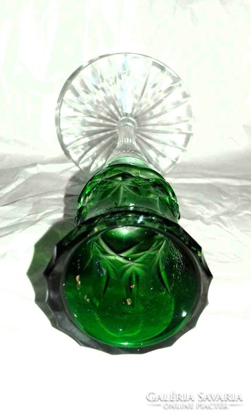 Beautiful crystal candle holder in a rare green color