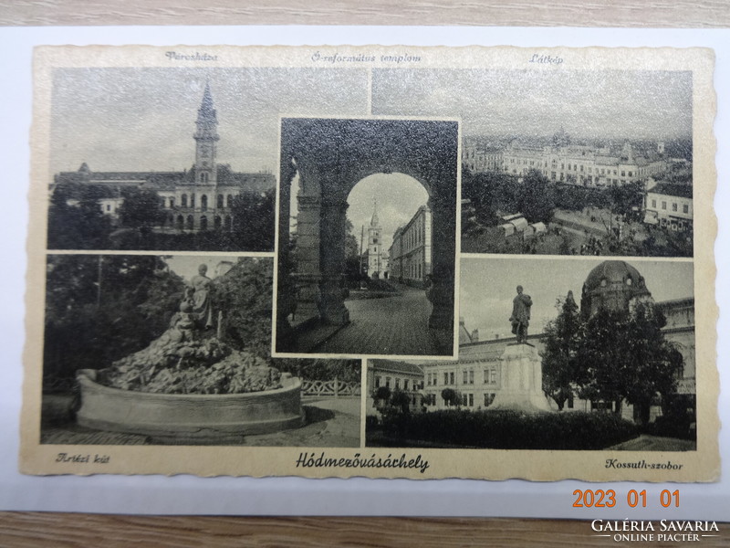 Régi postatiszta képeslap: Hódmezővásárhely, részletek (40-es évek)