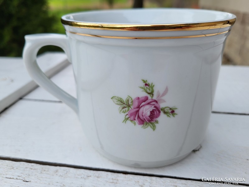 Vintage, pink, Czechoslovak porcelain large sleeping milk mug