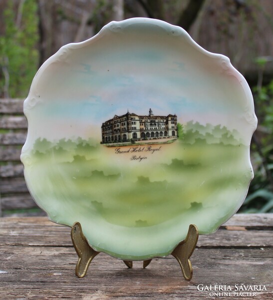 Grand hotel royal Pöstyén - decorative wall plate, spa souvenir