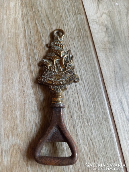 Beautiful old copper boat bottle opener (13.5x4.2 cm)