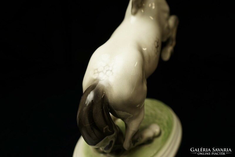 Antique Viennese ceramic porcelain horse / old Austrian statue / Austria