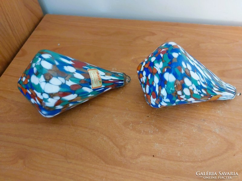 Old glass joska design silberberg crystal (Christmas tree decoration?) 2 Pcs in one