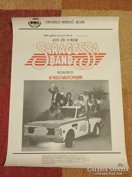 Saragossa band 1983 concert poster small stadium