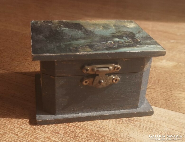 Steam locomotive antique gift box 8x6x5cm