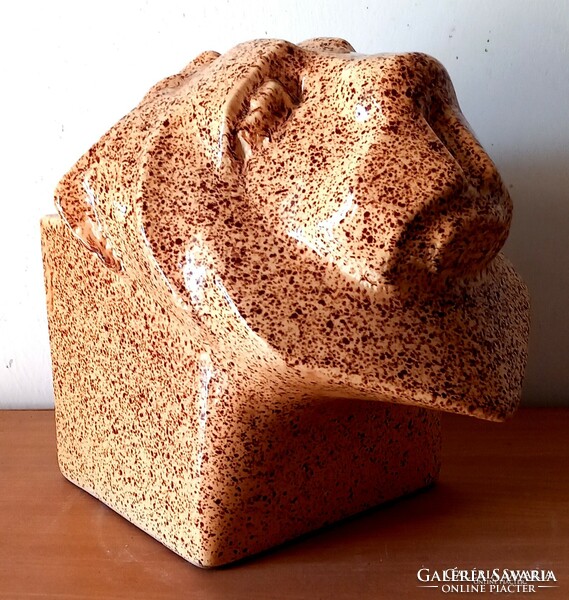 Huge lion head marked Italy negotiable art deco design