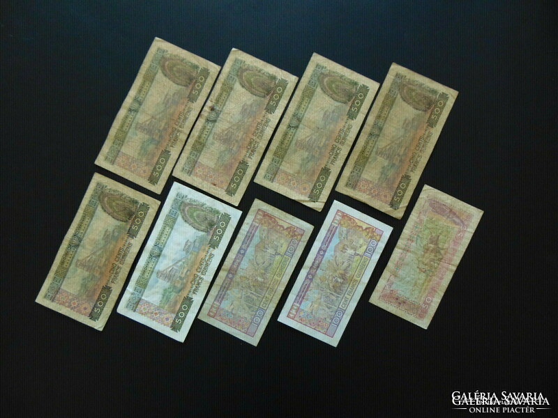 Guinea 9 franc banknotes lot!
