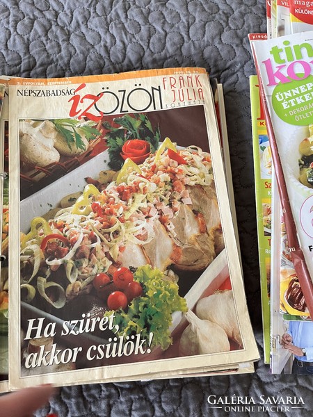 Régi recept újság gyűjtemény: Tina, Fakanál, Kiskegyed, Good Food, stb.