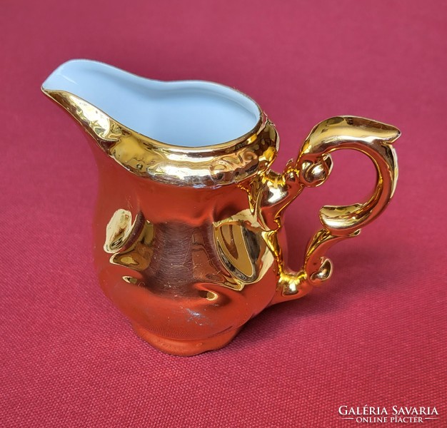 Gkc bavaria german porcelain richly gilded milk cream pourer gold christmas decoration
