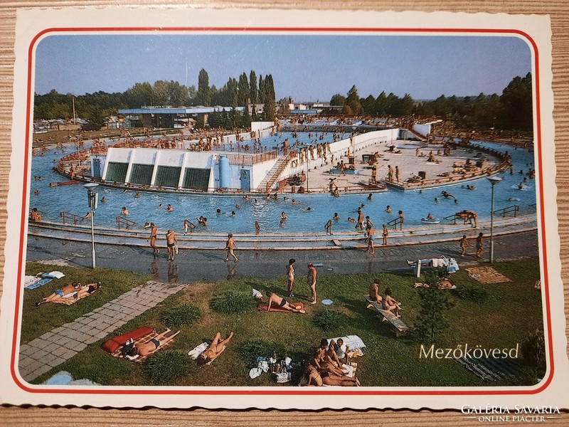 Mezőkövesd Zsóri spa and beach spa - retro postcard - postal clean