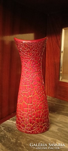 Ökörvérmázas  repesztett Zsolnay váza