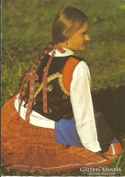 Postcard = Galgahévíz folk costume