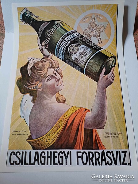 Csillaghegy spring water - reprint poster 34x24 cm