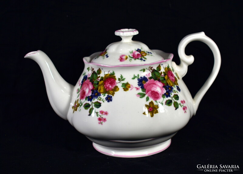 English porcelain teapot with a rich floral pattern!