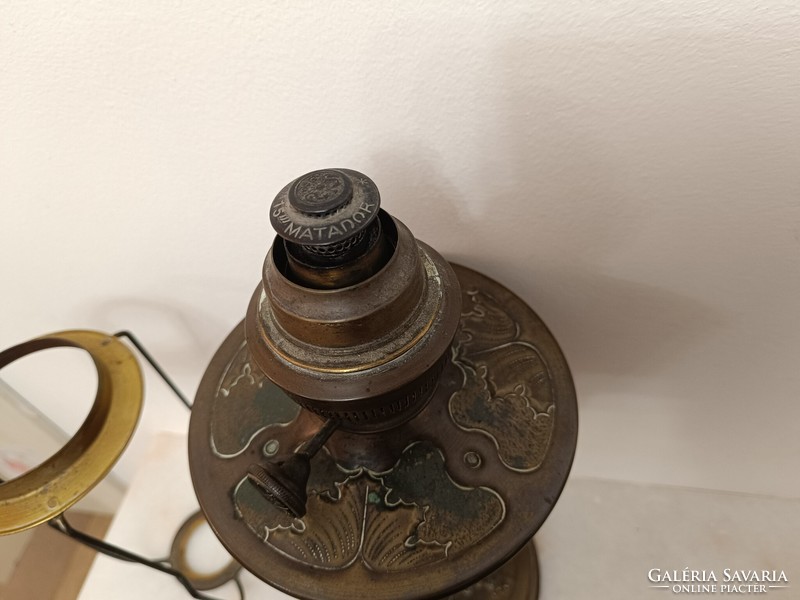 Antik szecessziós jugendstil asztali petróleum lámpa muzeális ritkaság 219 8455