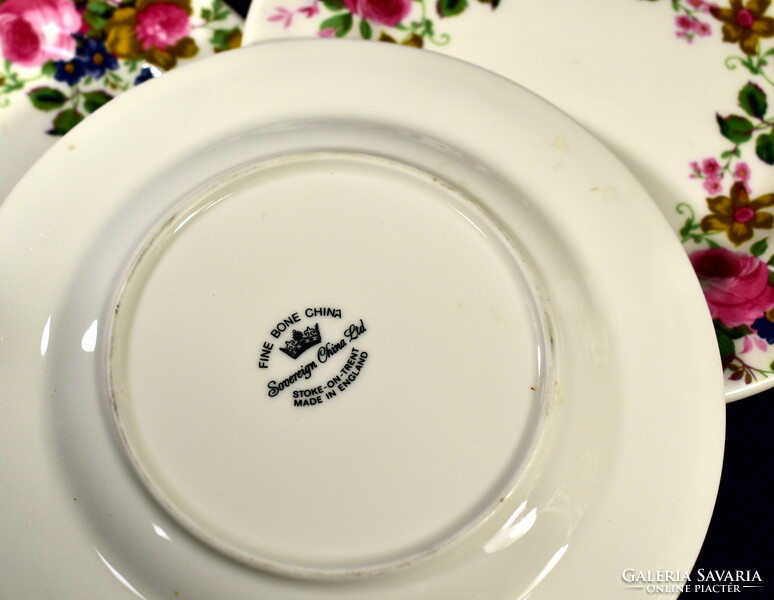 English cookie plate set with a rich floral pattern