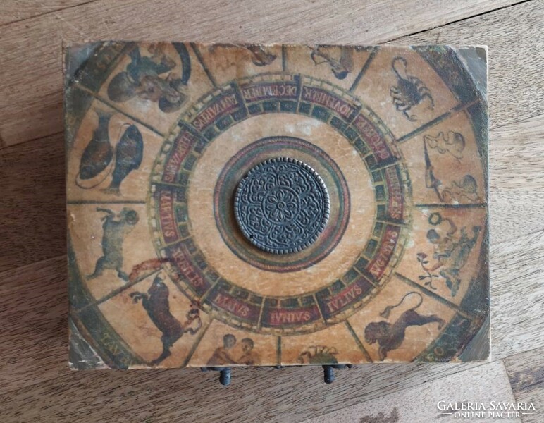 Horoscope ornament wooden box 28x21 cm