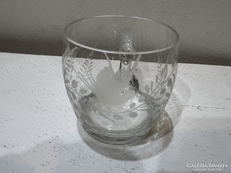 Polished glass tea cup, size 5 x 6 cm. 4506