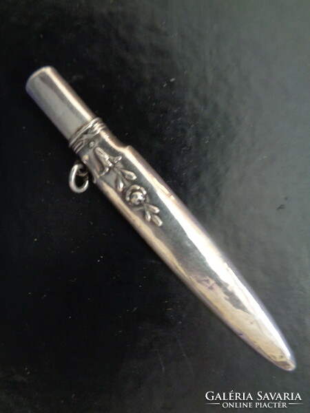 Antique silver pencil - toothpick holder