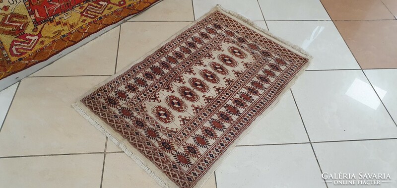 3285 Pakistani Turkmen Hand Knotted Woolen Persian Carpet 65x100cm Free Courier