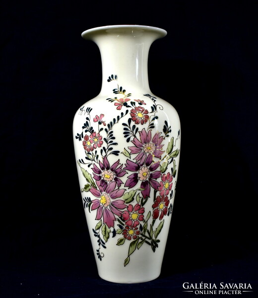 Spectacular large anniversary-marked Zsolnay porcelain vase with a rich floral pattern!