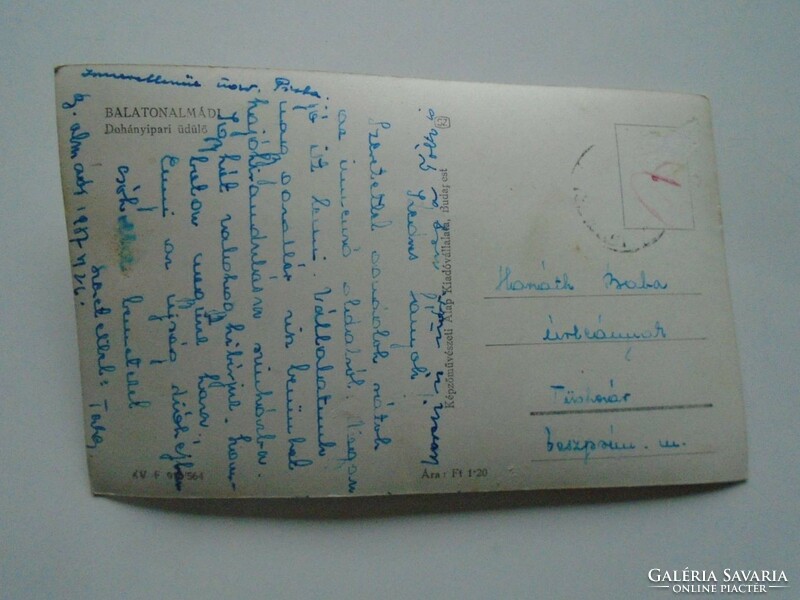 D201834  Balatonalmádi Dohányipari üdülő  -  régi képeslap -    1956