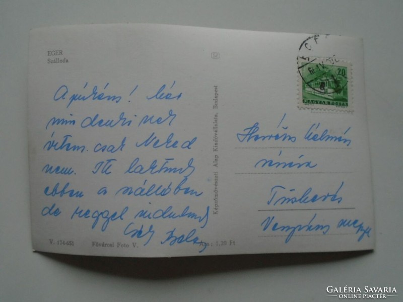 D201828   EGER - Hotel Eger -  régi képeslap -    1965
