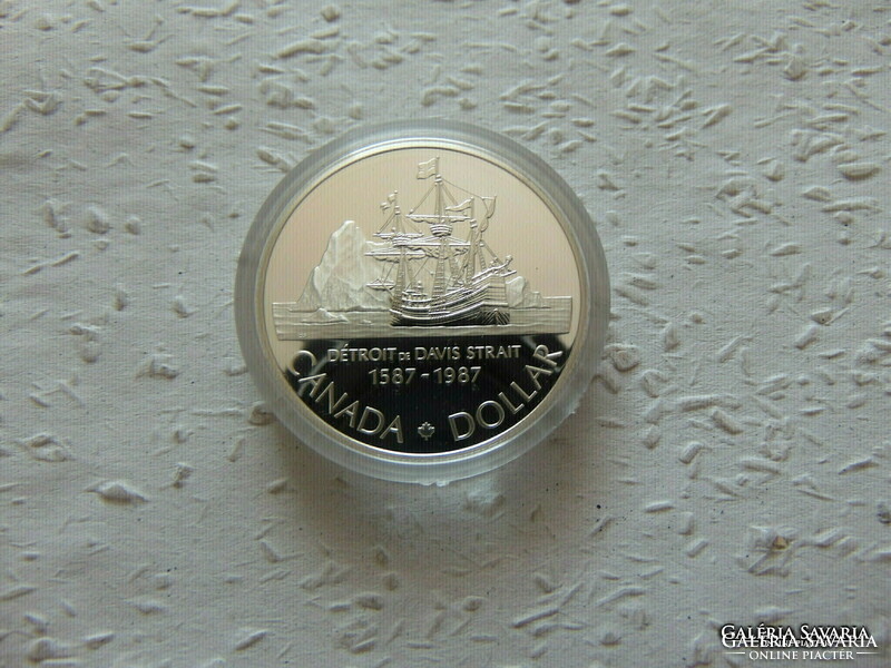 Kanada ezüst 1 dollár PP 1987 23.32 gramm  Zárt kapszulában