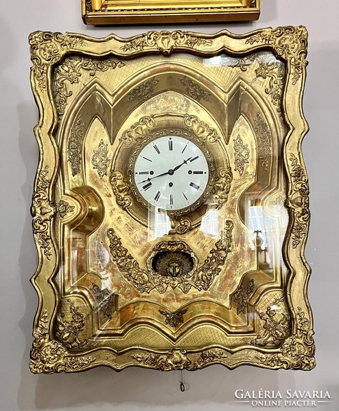 Quarter-stroke biedermeier frame clock rzebitschek in prag musical