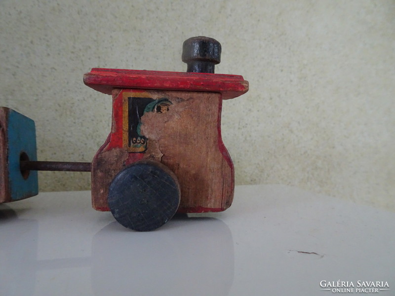 Very old wooden toy train.