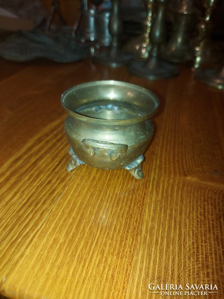 Copper, sugar bowl with claws, size and weight indicated!