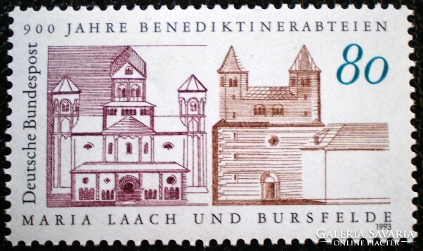 N1671 / Germany 1993 Benedictine Abbey stamp postal clerk