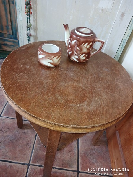 Art deco stílusú kerek dohányzó kávézó asztal