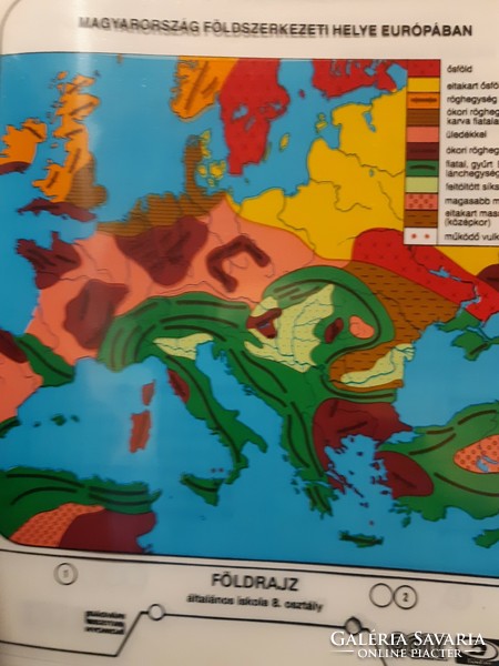 Földrajz, Magyarország iskolai oktató írásvetítő transzparens 8. osztály   szemléltető eszköz