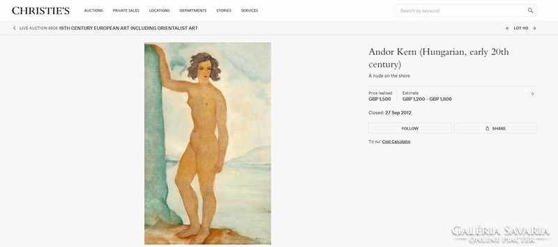 Kenedi (Kern) Andor (1906-?): Balatonalmádi, jelzett akvarell, 1941