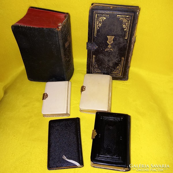 Old, 6 religious books (biblical, prayer book, devotional book, religious object.