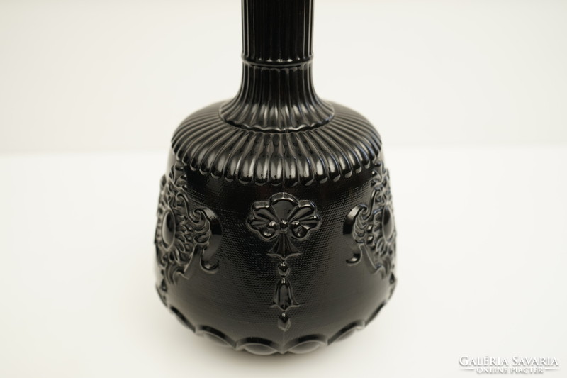 Beautiful black glass vase / retro vase / vintage style