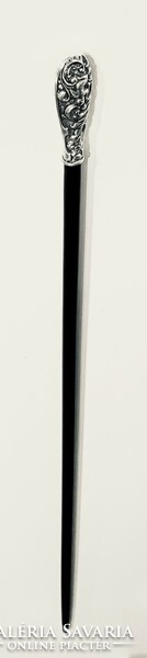 Walking stick with silver handle (metal sign!!!) Total length: 97 cm, handle 10 cm