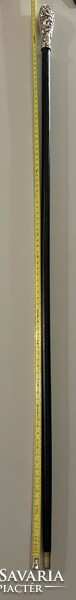 Walking stick with silver handle (metal sign!!!) Total length: 97 cm, handle 10 cm