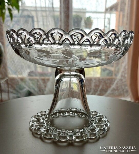 Old glass serving bowl
