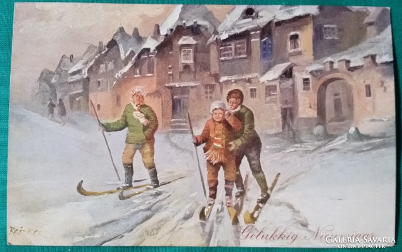 Antique Christmas greeting postcard