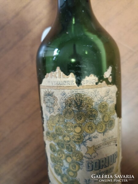 Old rum bottle with remaining label